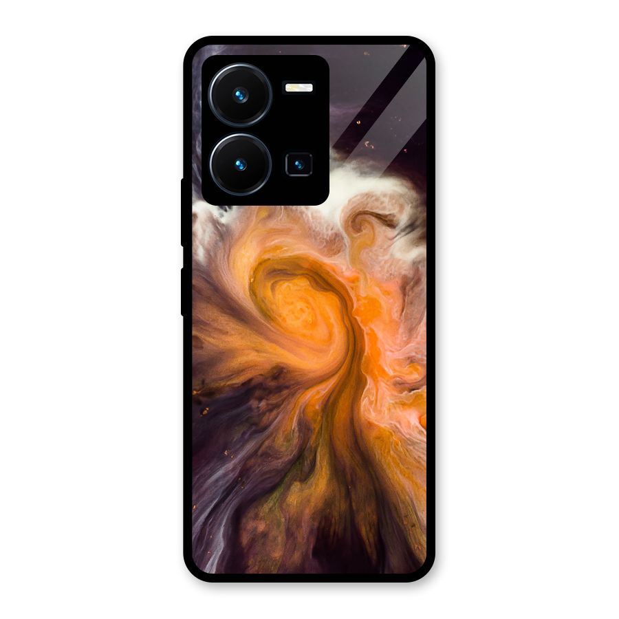 Orange Fusion Glass Back Case for Vivo Y35