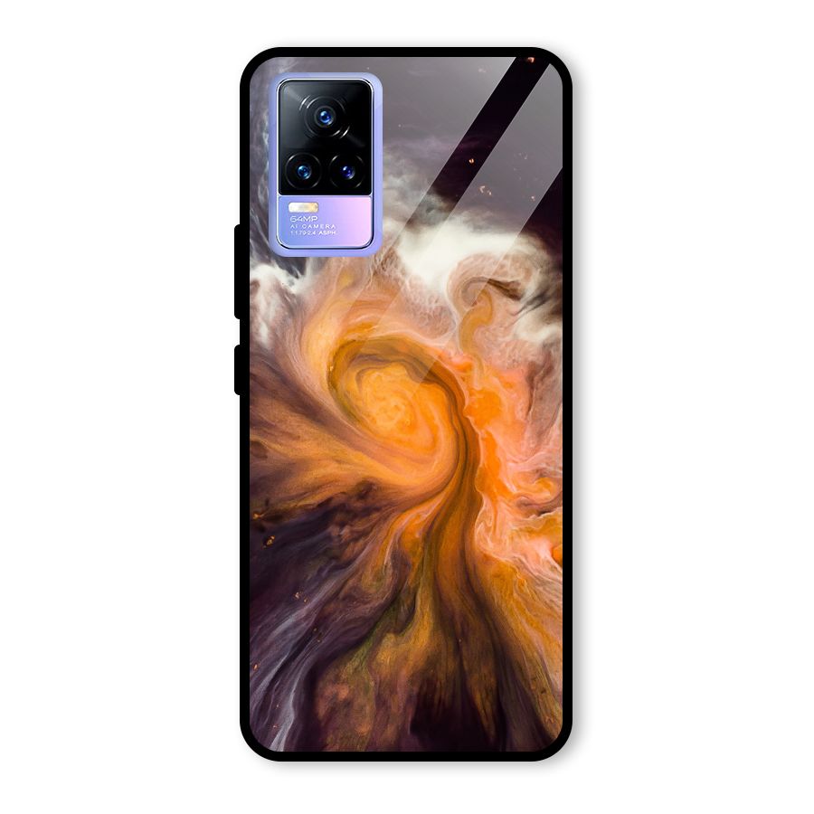 Orange Fusion Glass Back Case for Vivo Y73