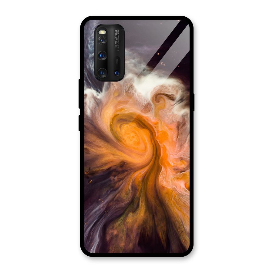 Orange Fusion Glass Back Case for Vivo iQOO 3
