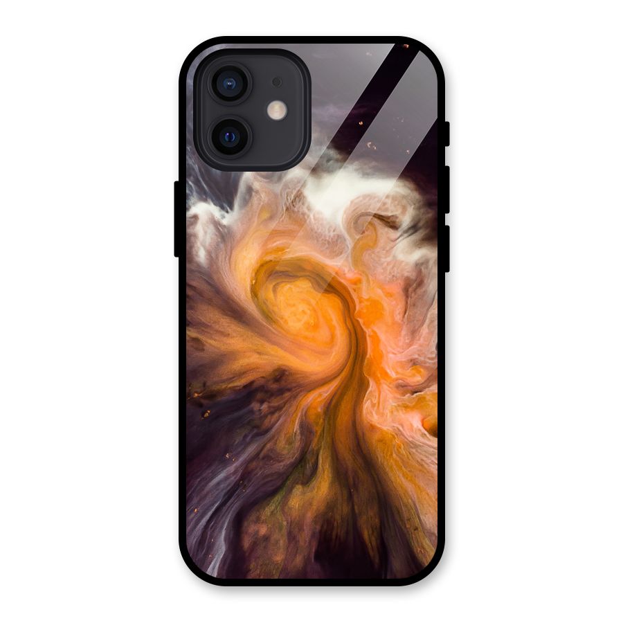 Orange Fusion Glass Back Case for iPhone 12