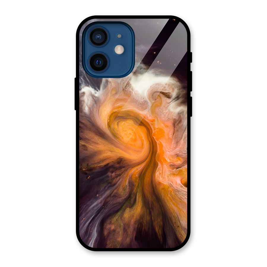 Orange Fusion Glass Back Case for iPhone 12 Mini