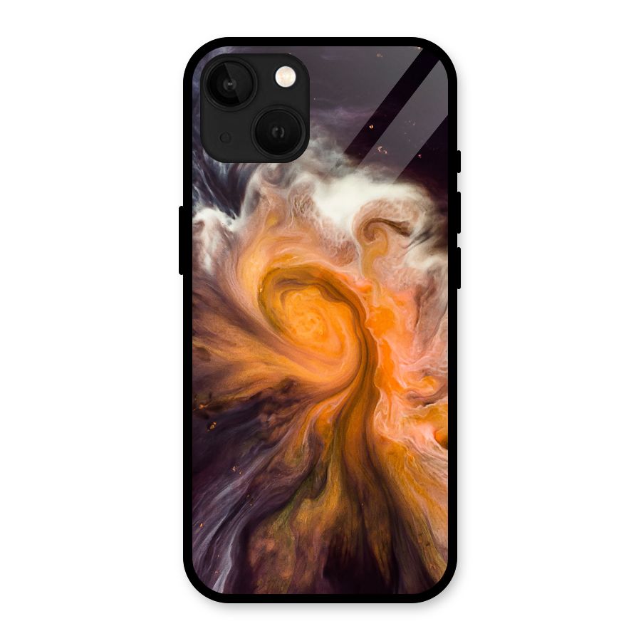 Orange Fusion Glass Back Case for iPhone 13