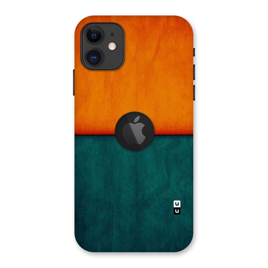 Orange Green Shade Back Case for iPhone 11 Logo Cut