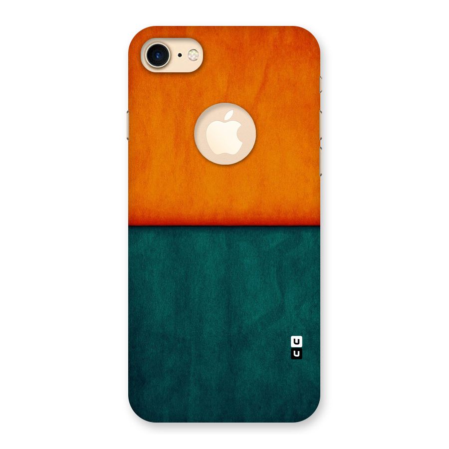 Orange Green Shade Back Case for iPhone 7 Logo Cut