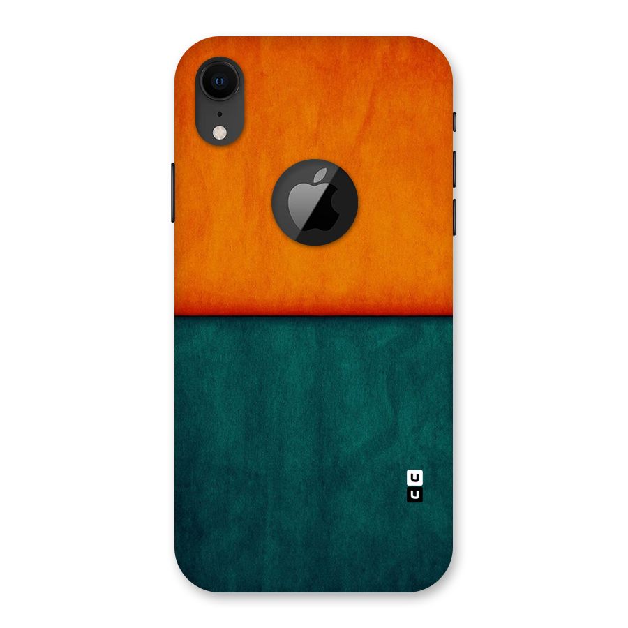 Orange Green Shade Back Case for iPhone XR Logo Cut