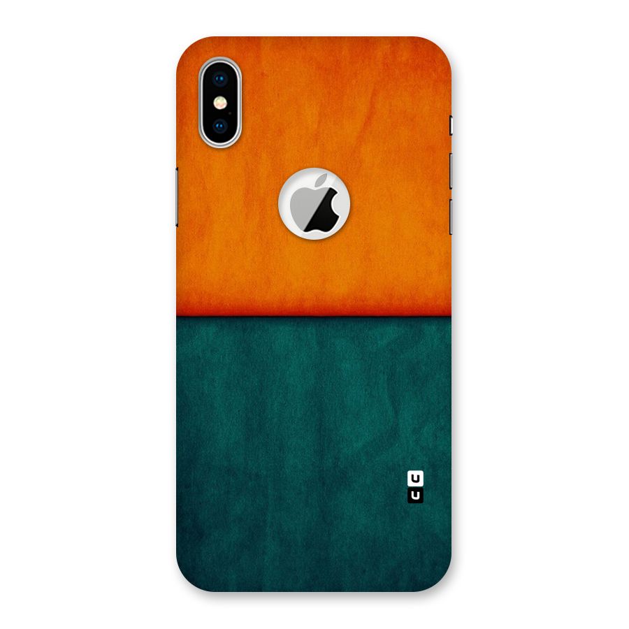 Orange Green Shade Back Case for iPhone XS Logo Cut