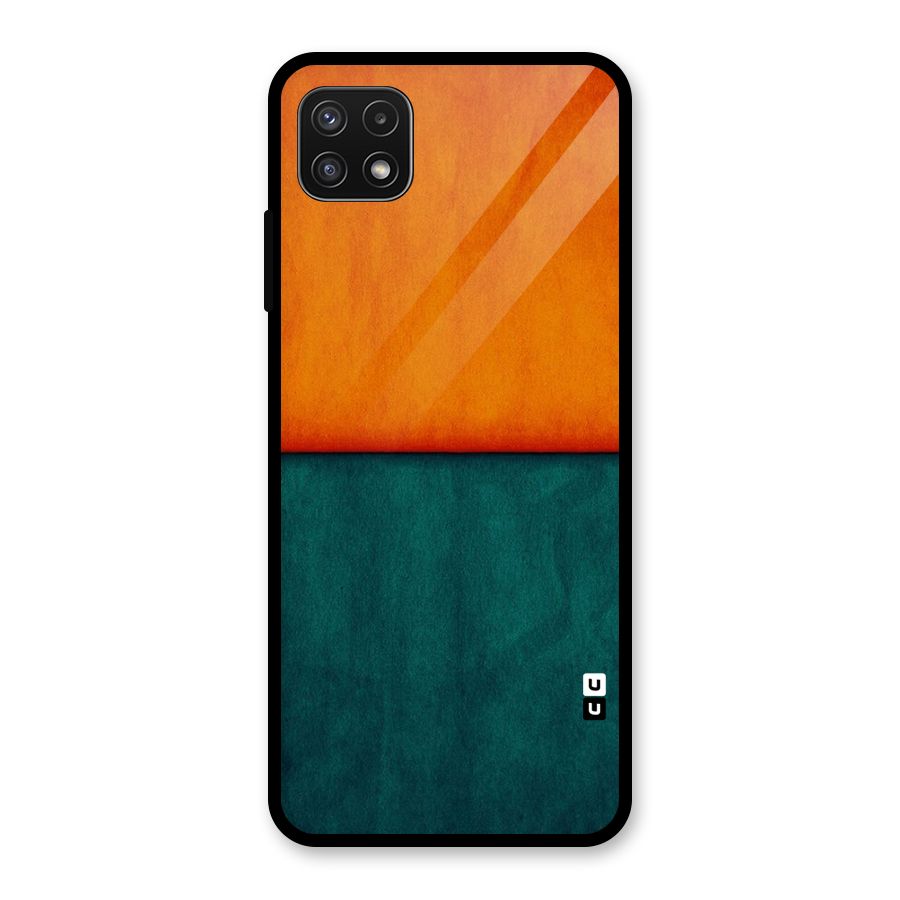 Orange Green Shade Glass Back Case for Galaxy A22 5G