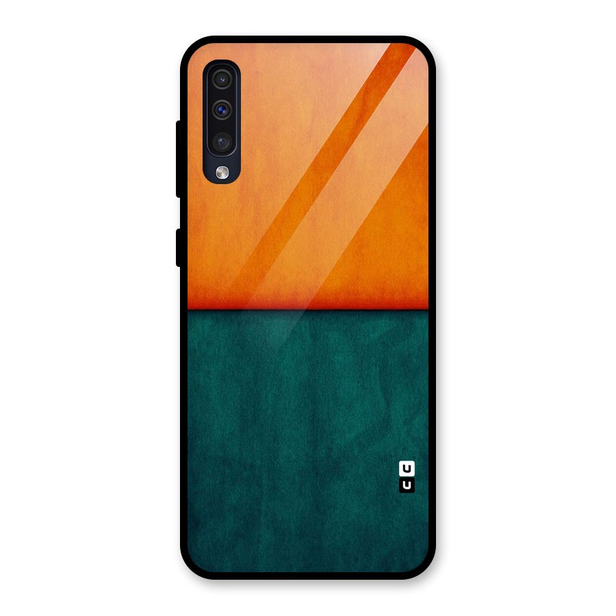 Orange Green Shade Glass Back Case for Galaxy A50