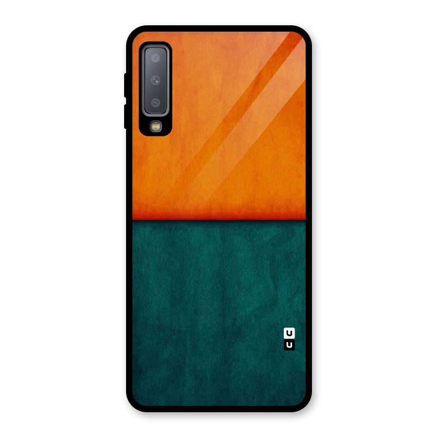 Orange Green Shade Glass Back Case for Galaxy A7 (2018)