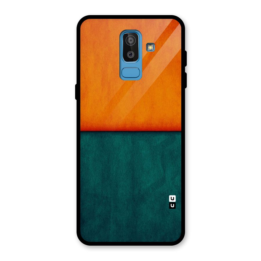 Orange Green Shade Glass Back Case for Galaxy J8