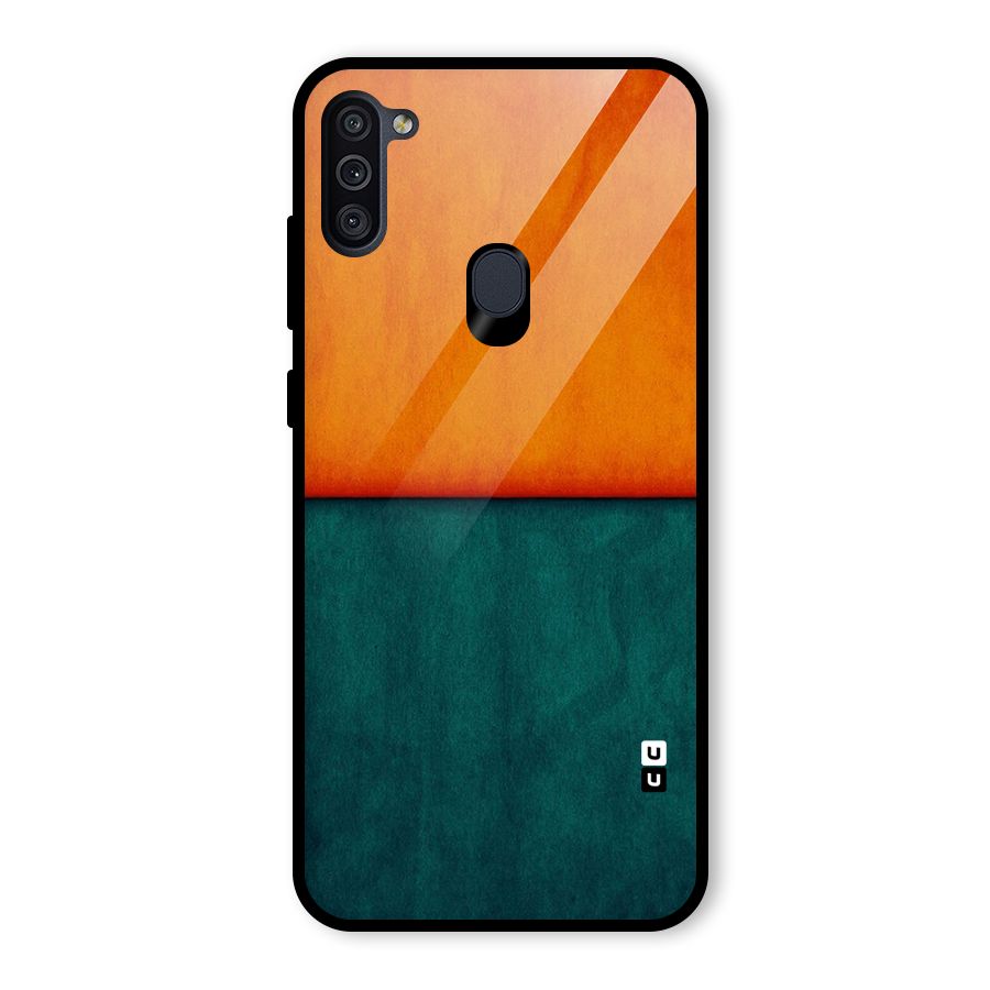 Orange Green Shade Glass Back Case for Galaxy M11