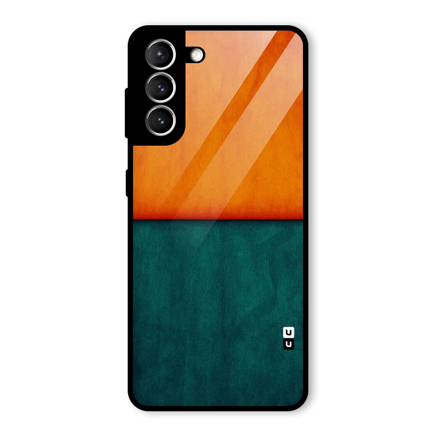 Orange Green Shade Glass Back Case for Galaxy S21 5G
