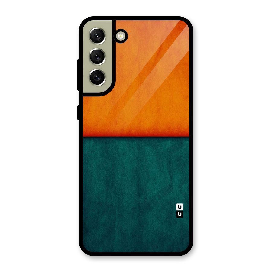 Orange Green Shade Glass Back Case for Galaxy S21 FE 5G