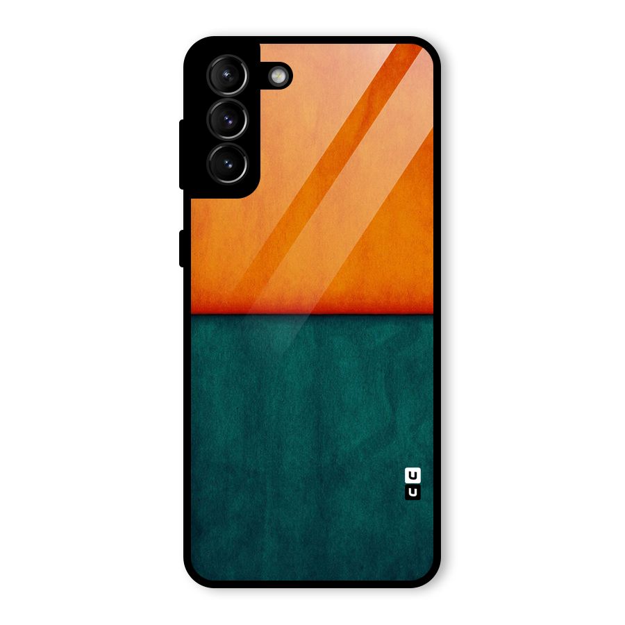 Orange Green Shade Glass Back Case for Galaxy S21 Plus