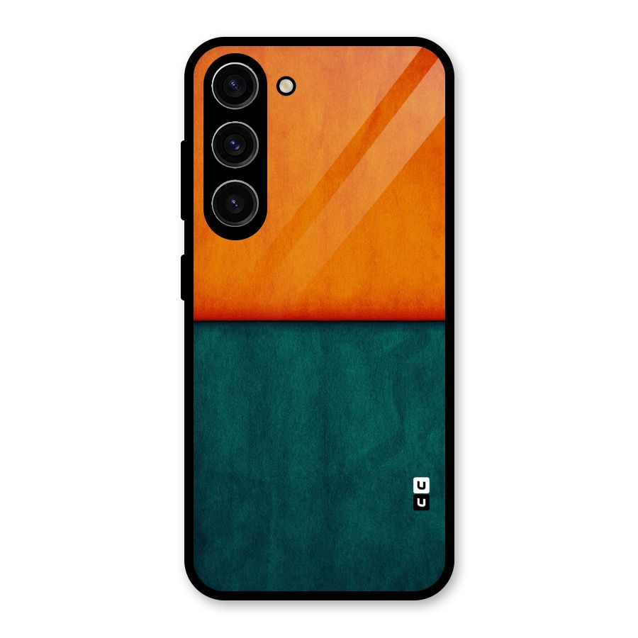 Orange Green Shade Glass Back Case for Galaxy S23