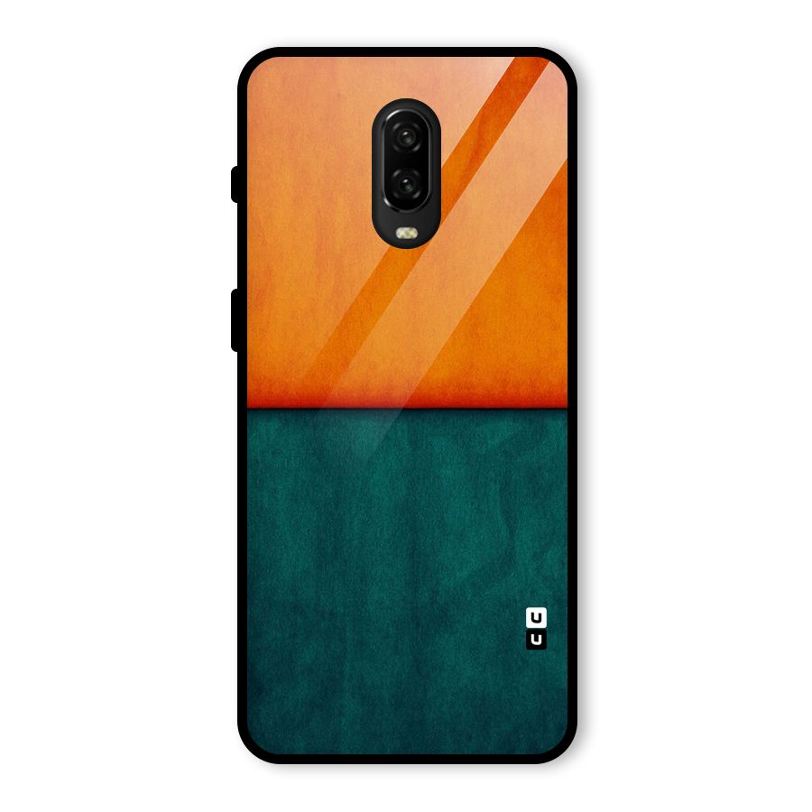 Orange Green Shade Glass Back Case for OnePlus 6T