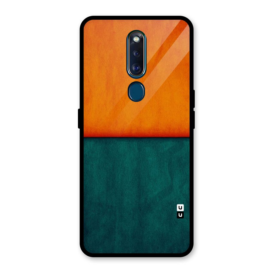 Orange Green Shade Glass Back Case for Oppo F11 Pro