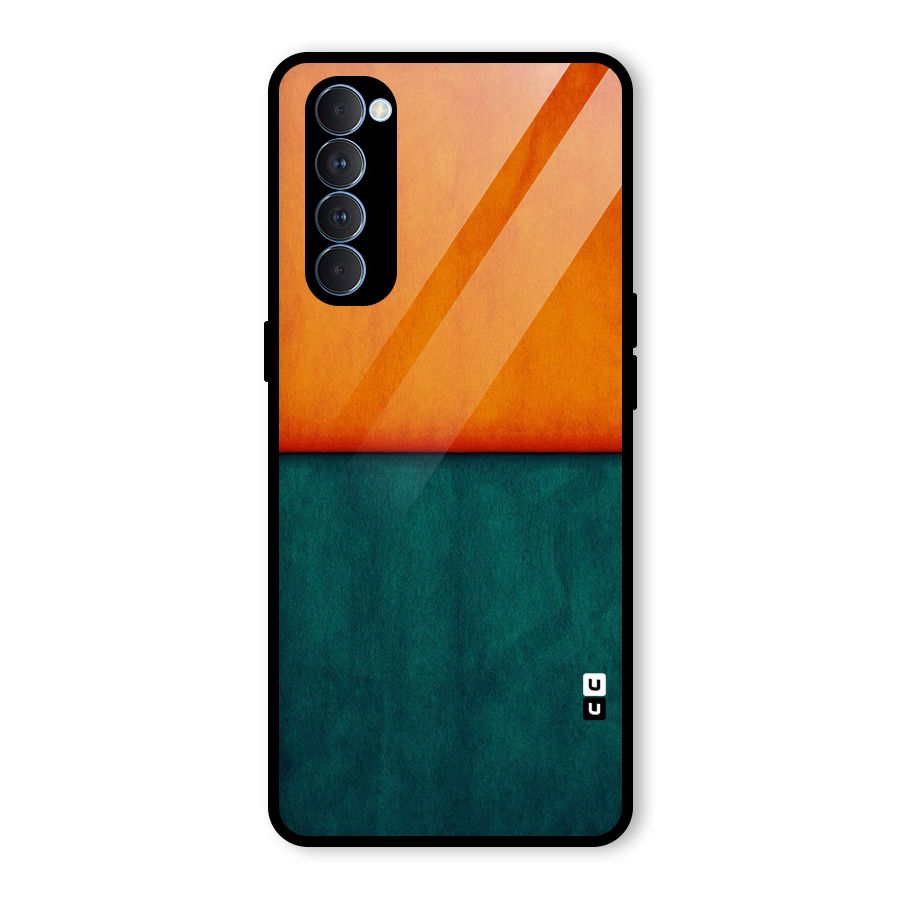 Orange Green Shade Glass Back Case for Oppo Reno4 Pro