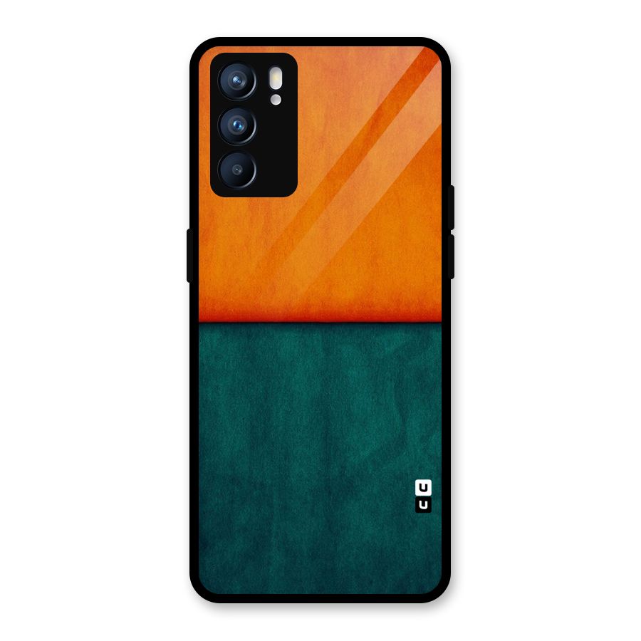 Orange Green Shade Glass Back Case for Oppo Reno6 5G