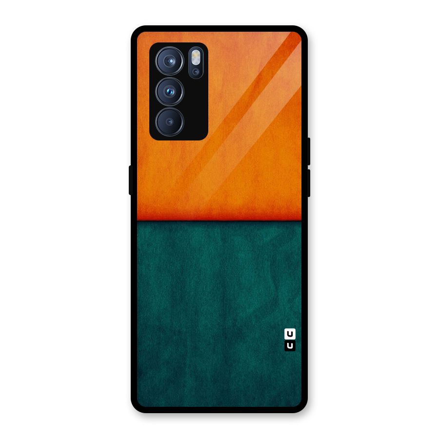 Orange Green Shade Glass Back Case for Oppo Reno6 Pro 5G