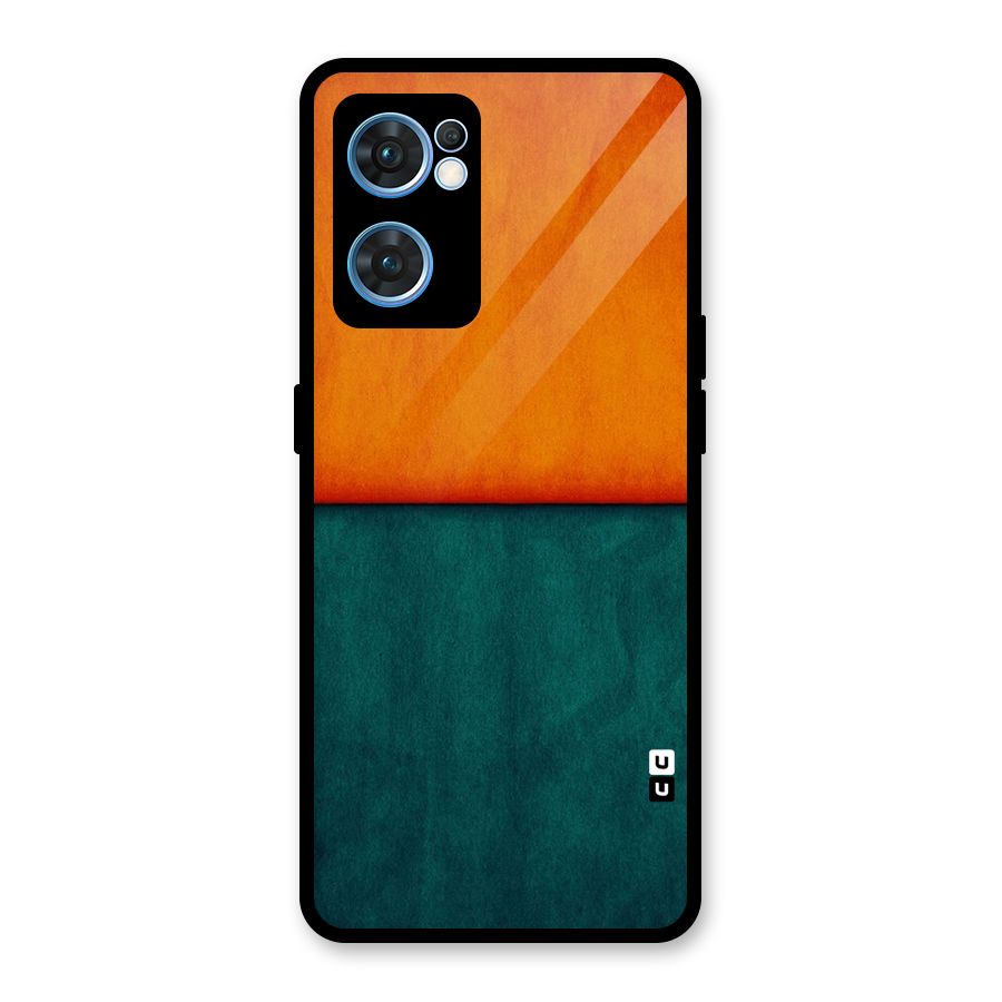 Orange Green Shade Glass Back Case for Oppo Reno7 5G