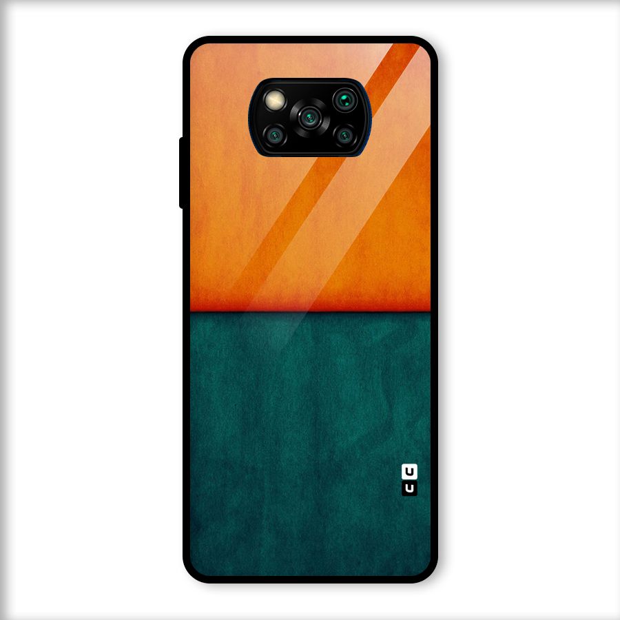 Orange Green Shade Glass Back Case for Poco X3