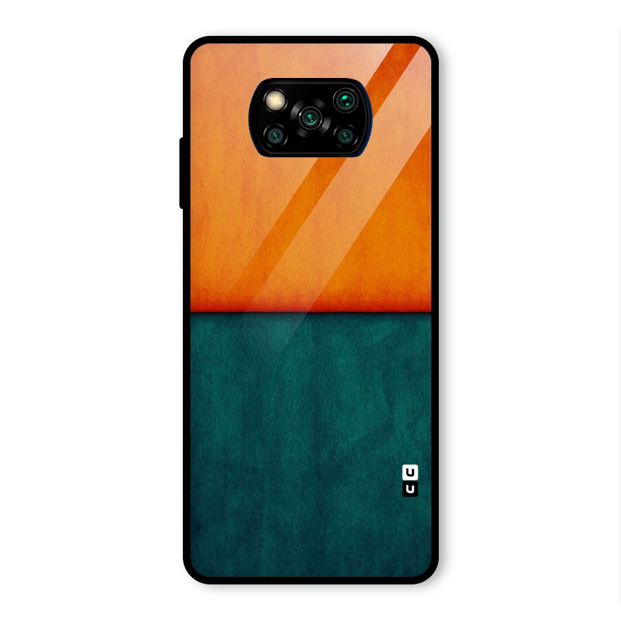 Orange Green Shade Glass Back Case for Poco X3 Pro