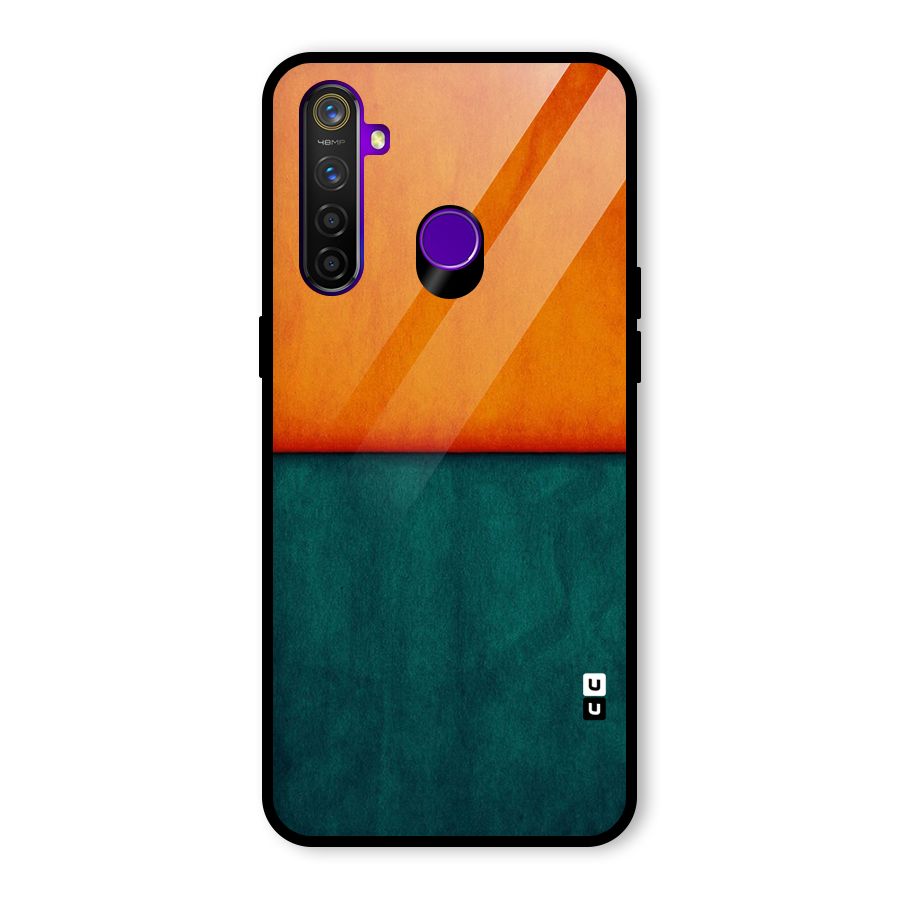 Orange Green Shade Glass Back Case for Realme 5 Pro