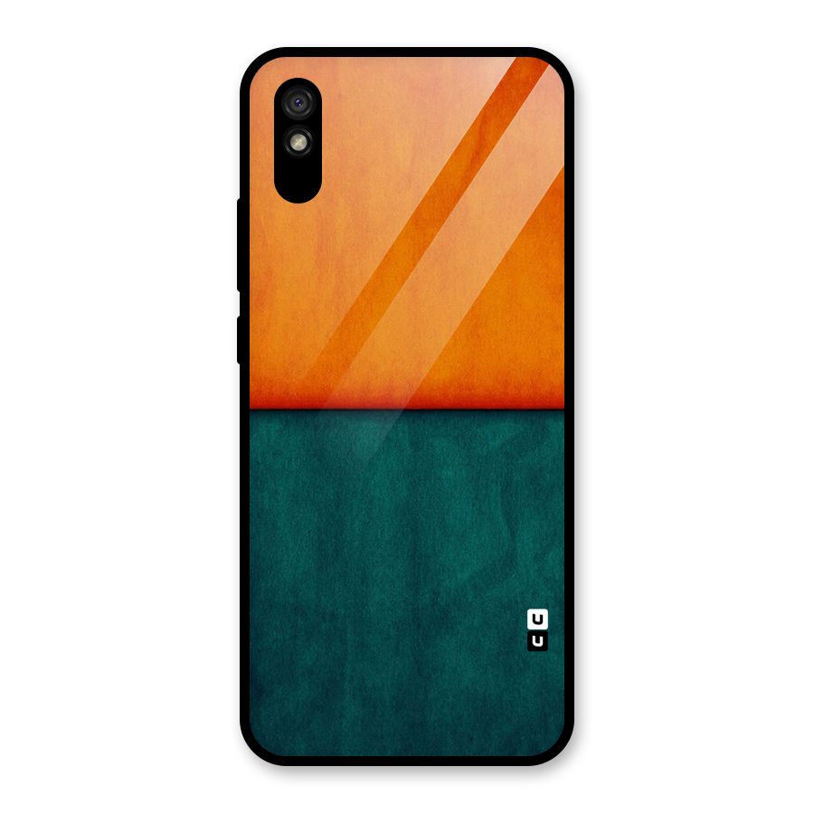 Orange Green Shade Glass Back Case for Redmi 9A