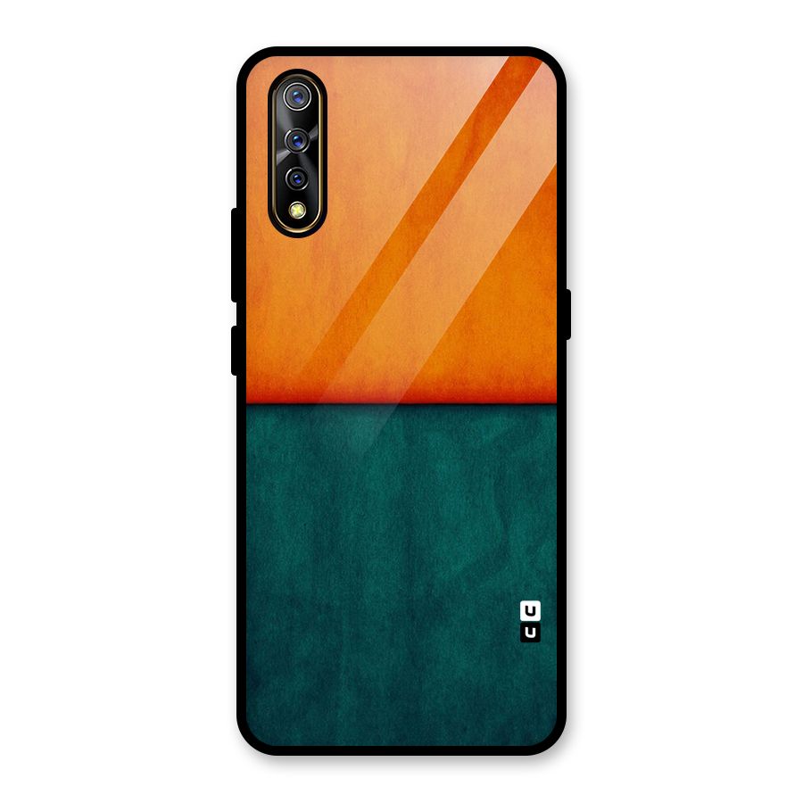 Orange Green Shade Glass Back Case for Vivo S1
