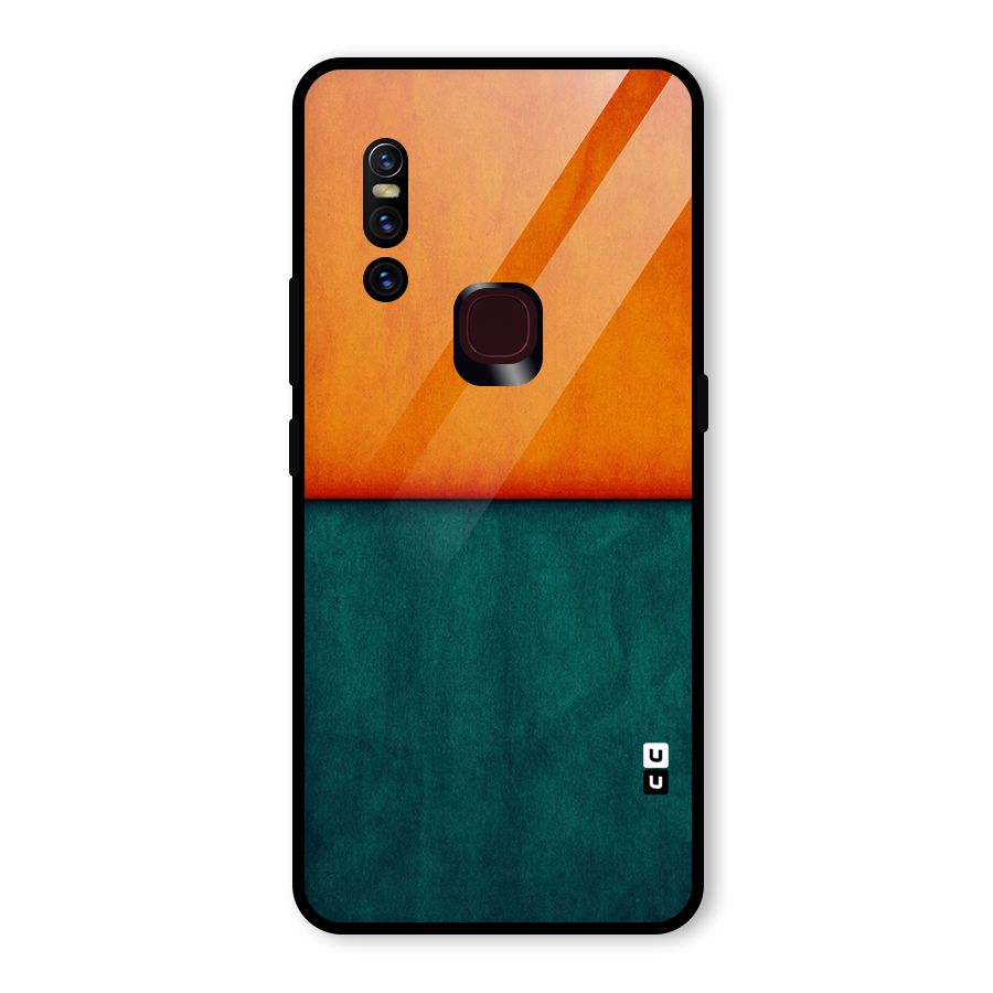 Orange Green Shade Glass Back Case for Vivo V15
