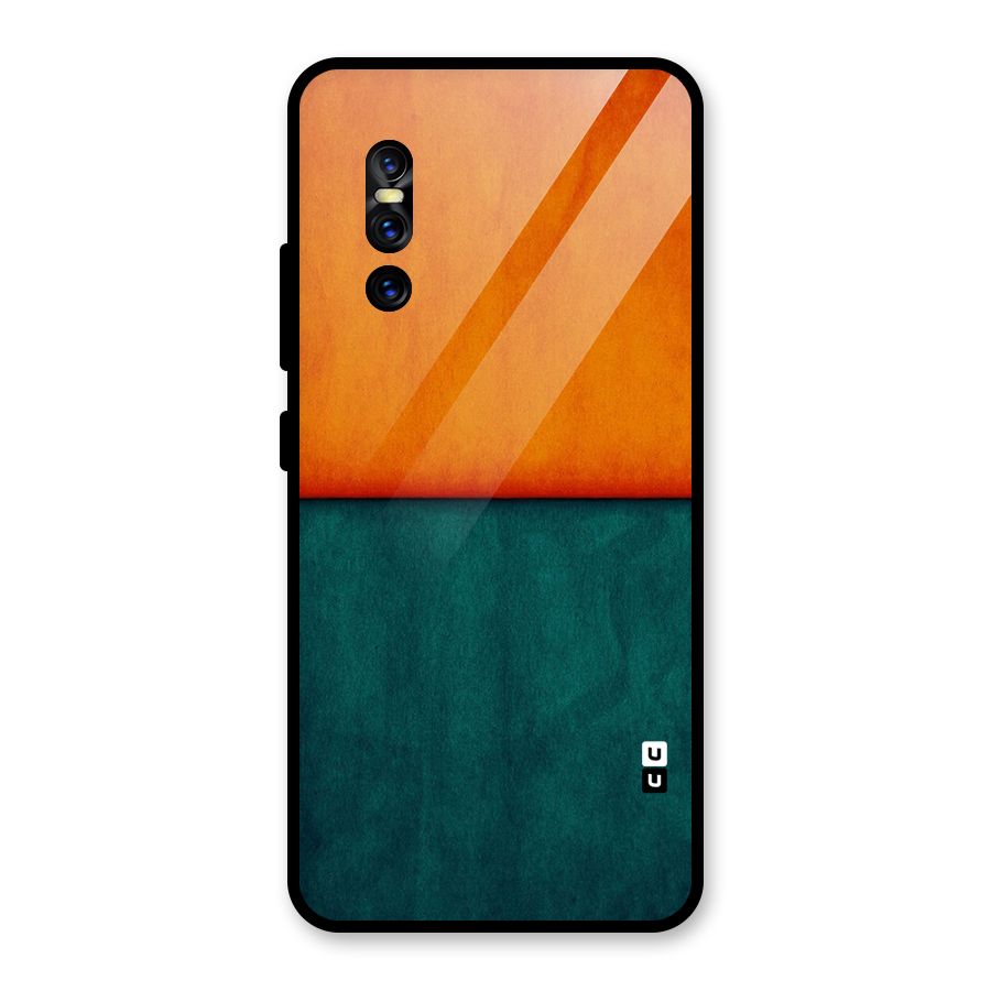 Orange Green Shade Glass Back Case for Vivo V15 Pro