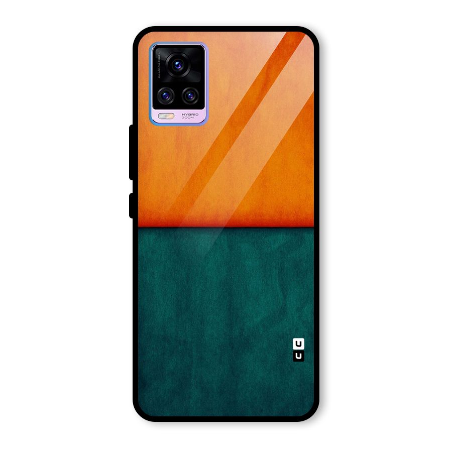 Orange Green Shade Glass Back Case for Vivo V20 Pro