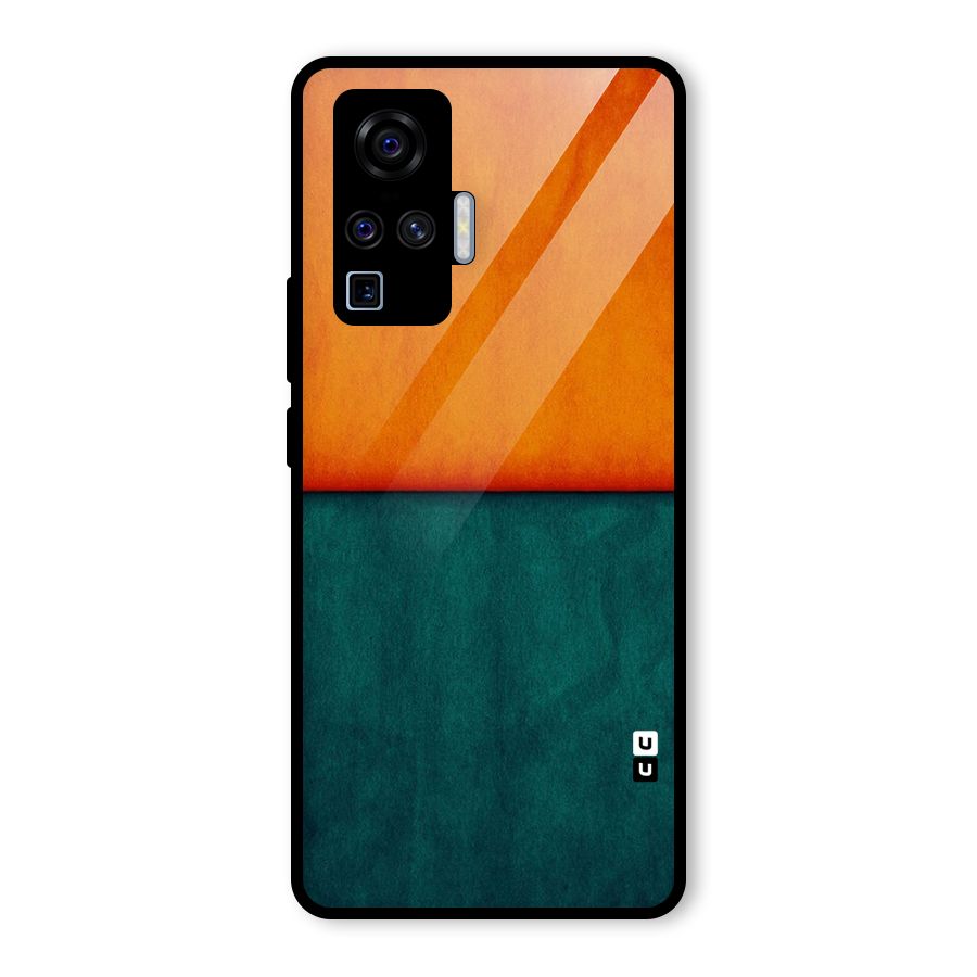 Orange Green Shade Glass Back Case for Vivo X50 Pro