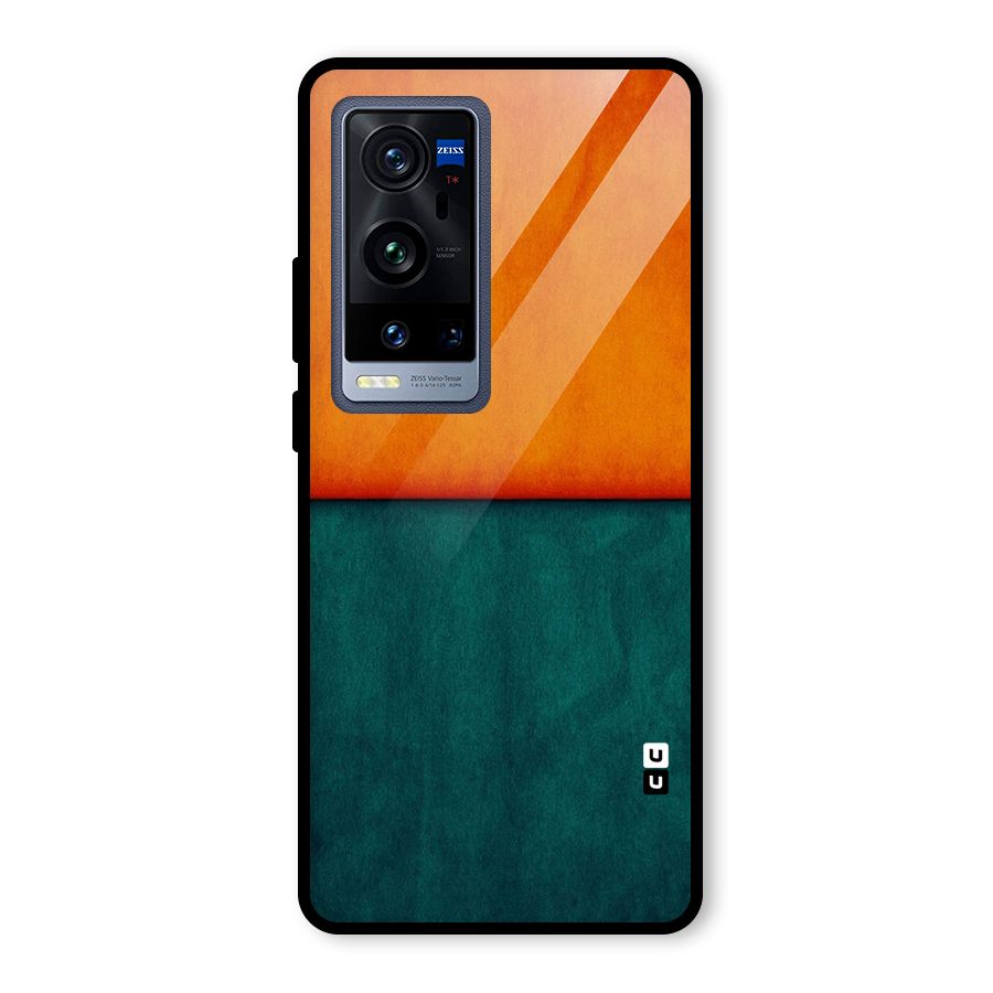 Orange Green Shade Glass Back Case for Vivo X60 Pro Plus