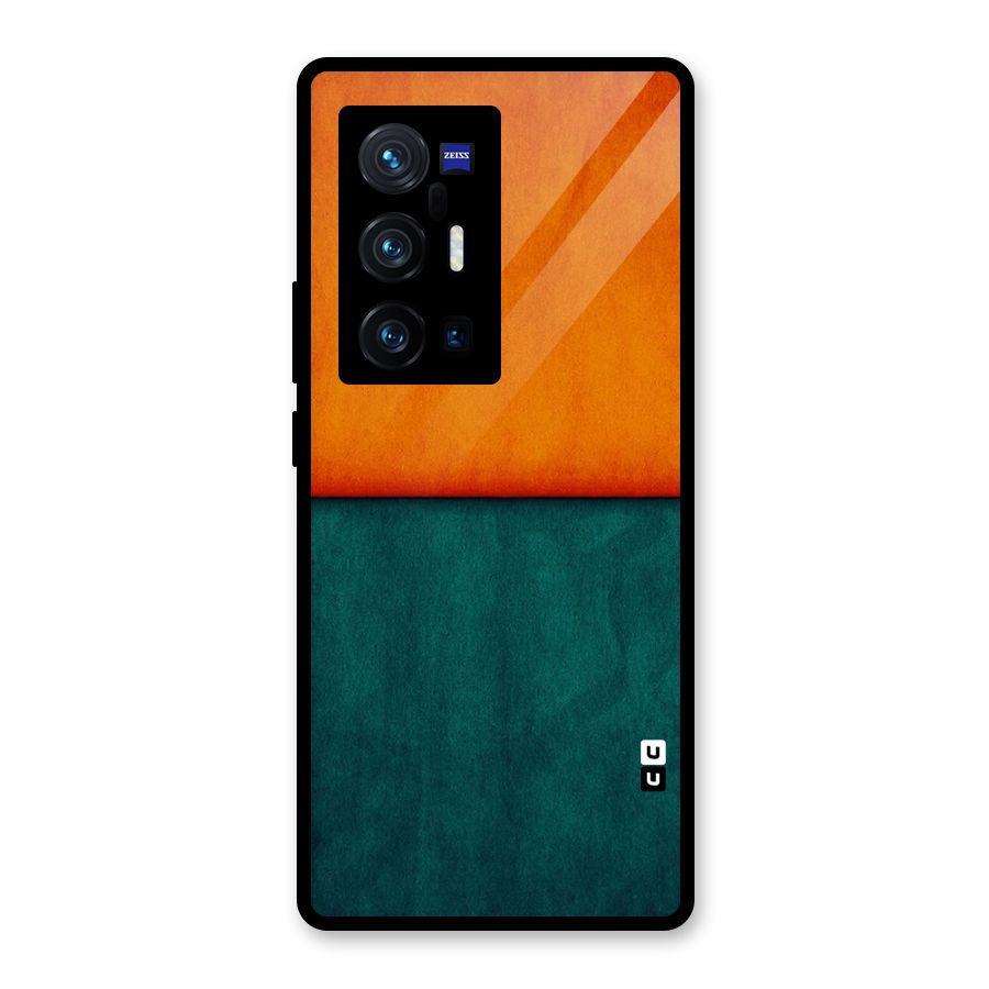 Orange Green Shade Glass Back Case for Vivo X70 Pro Plus