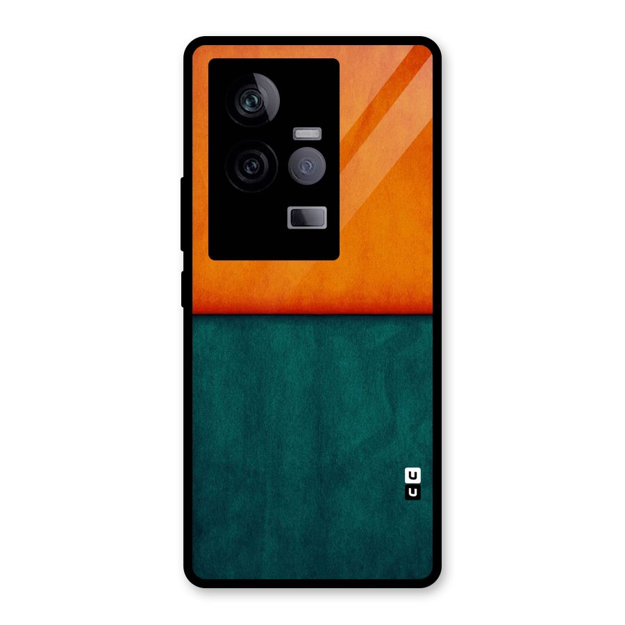 Orange Green Shade Glass Back Case for Vivo iQOO 11 5G