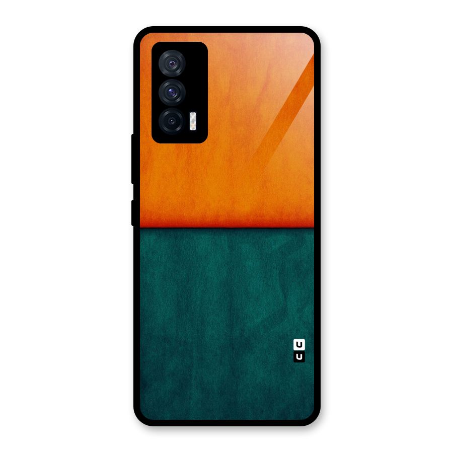 Orange Green Shade Glass Back Case for Vivo iQOO 7 5G