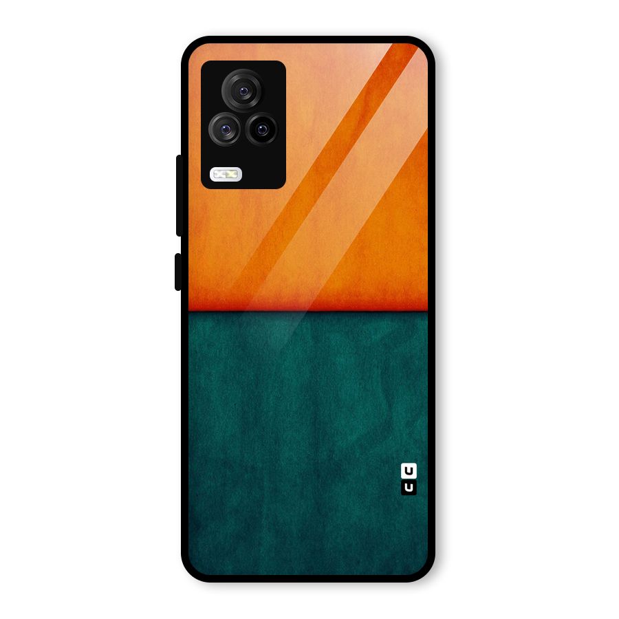 Orange Green Shade Glass Back Case for Vivo iQOO 7 Legend 5G