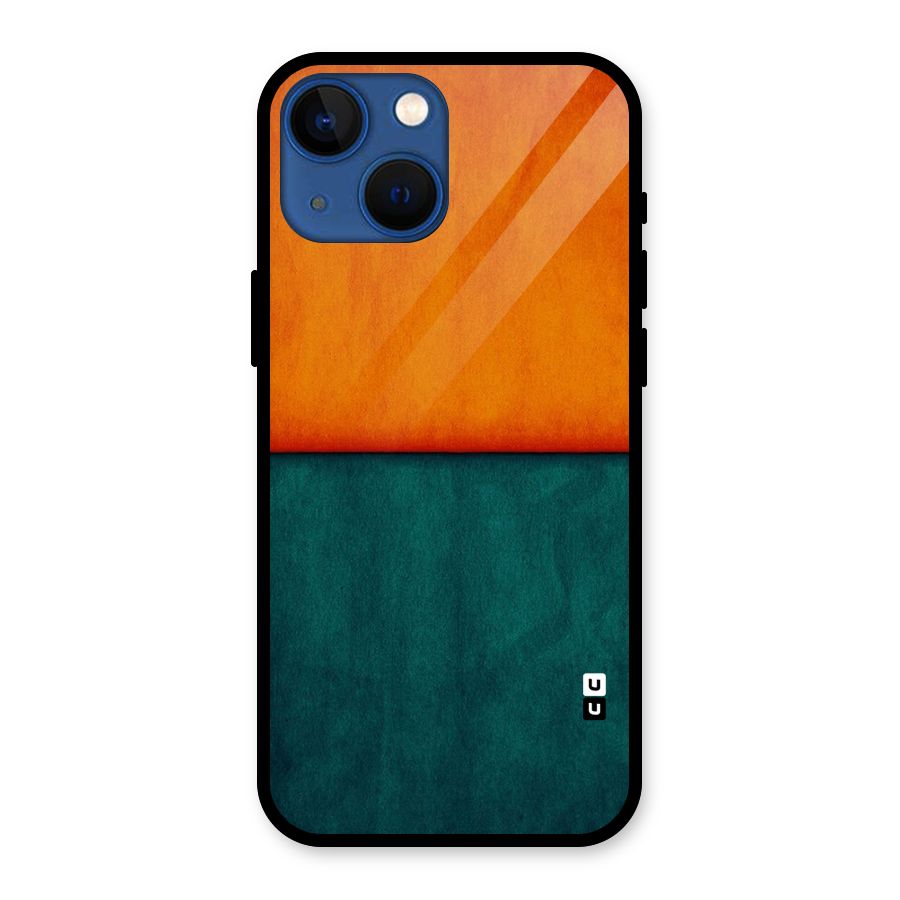 Orange Green Shade Glass Back Case for iPhone 13 Mini