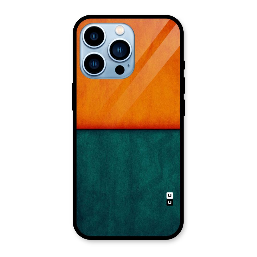 Orange Green Shade Glass Back Case for iPhone 13 Pro