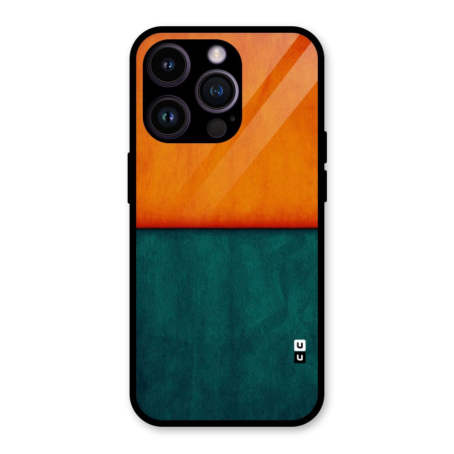 Orange Green Shade Glass Back Case for iPhone 14 Pro