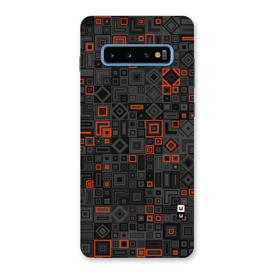 Orange Shapes Abstract Back Case for Galaxy S10 Plus