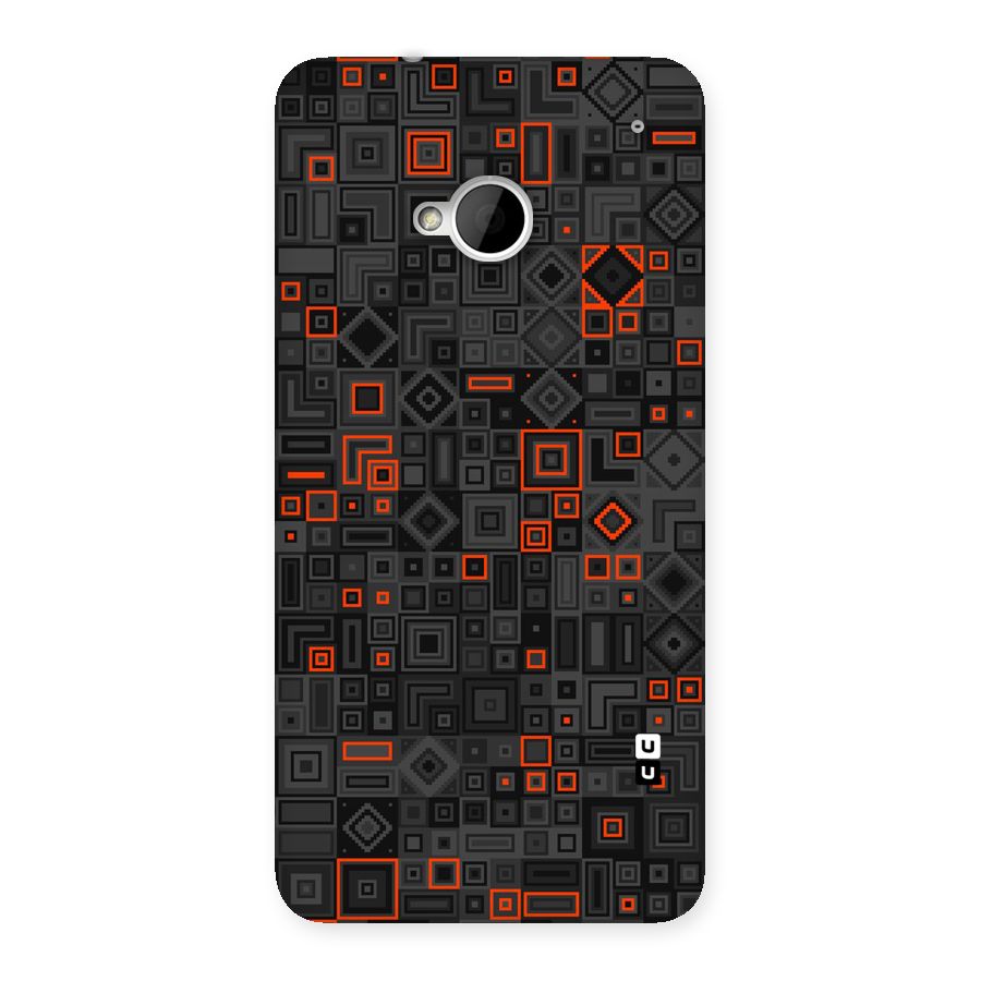 Orange Shapes Abstract Back Case for HTC One M7