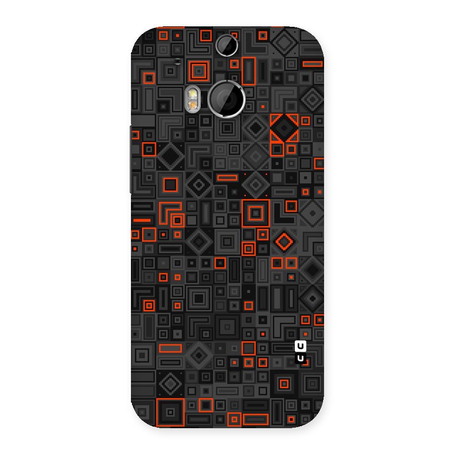 Orange Shapes Abstract Back Case for HTC One M8