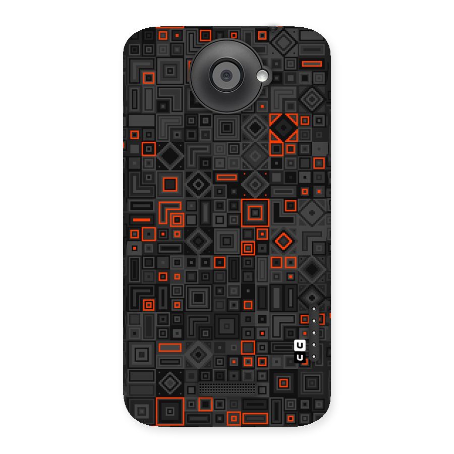 Orange Shapes Abstract Back Case for HTC One X
