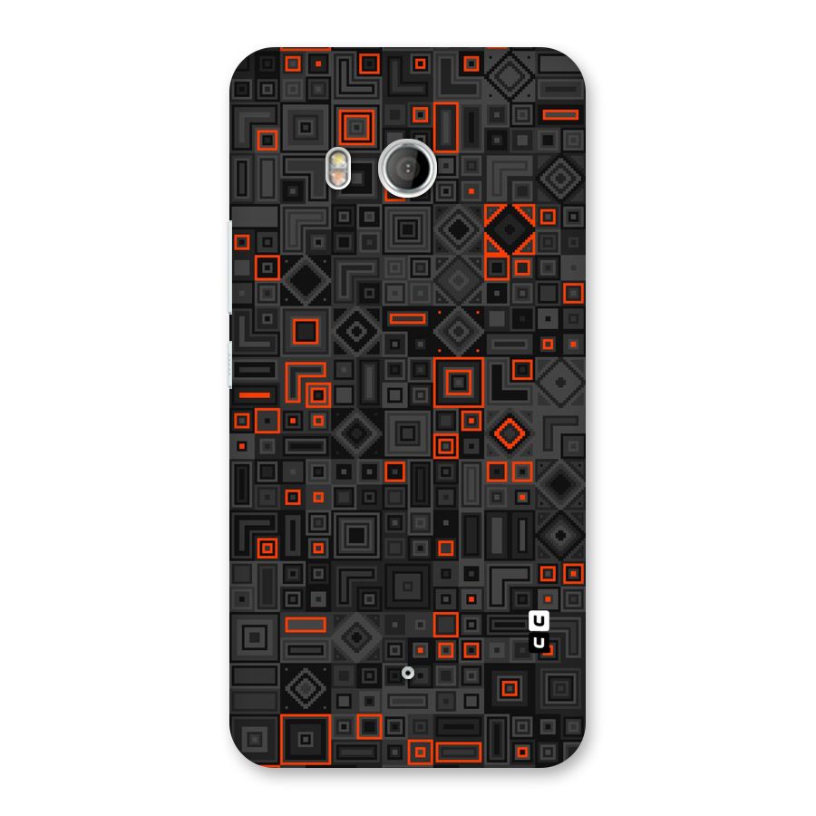 Orange Shapes Abstract Back Case for HTC U11