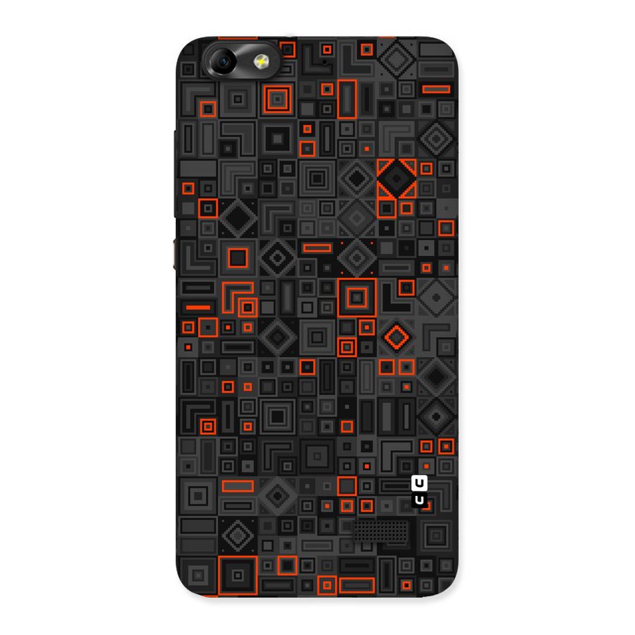 Orange Shapes Abstract Back Case for Honor 4C