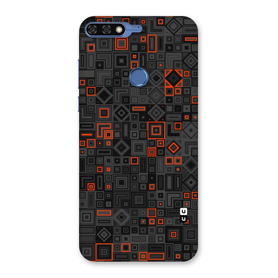 Orange Shapes Abstract Back Case for Honor 7C