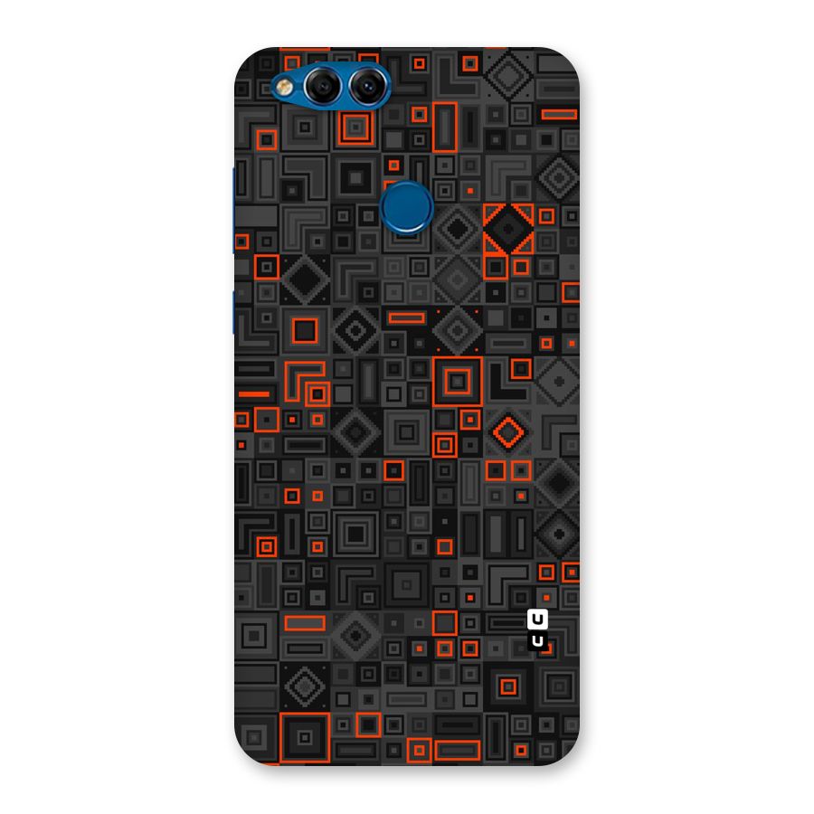 Orange Shapes Abstract Back Case for Honor 7X